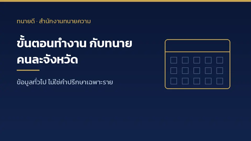 ขั้นตอนทำงานกับทนายที่อยู่คนละจังหวัด ตั้งแต่ใบแต่งทนายถึงวันนัดศาล
